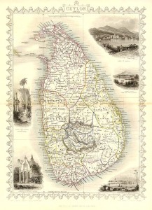 Old Map of Ceylon, Now Sri Lanka